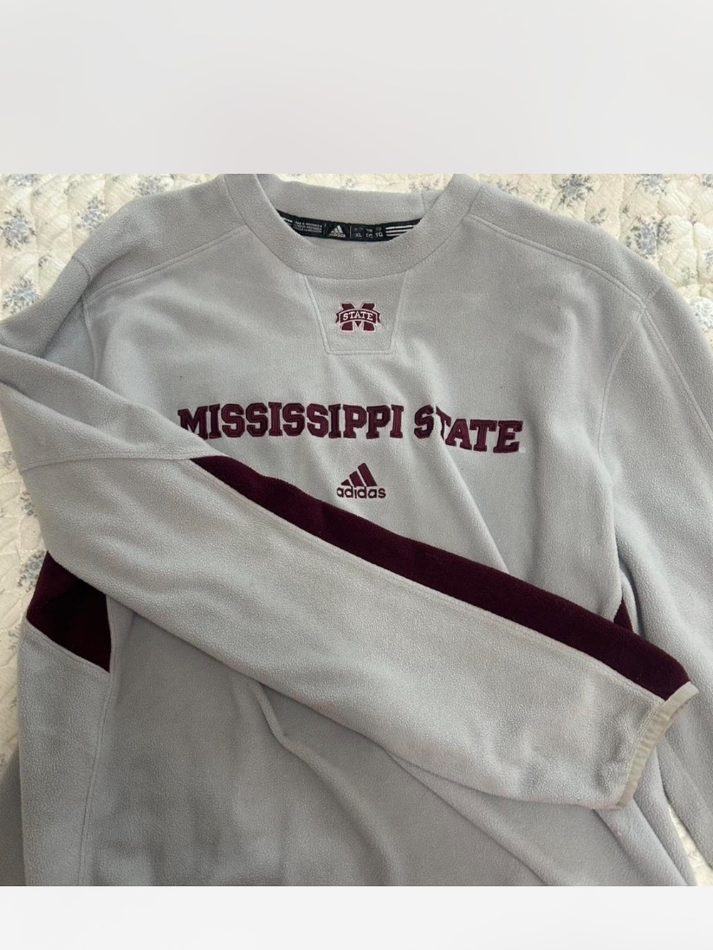 Vintage Adidas Mississippi State Gray Fleece Sweatshirt